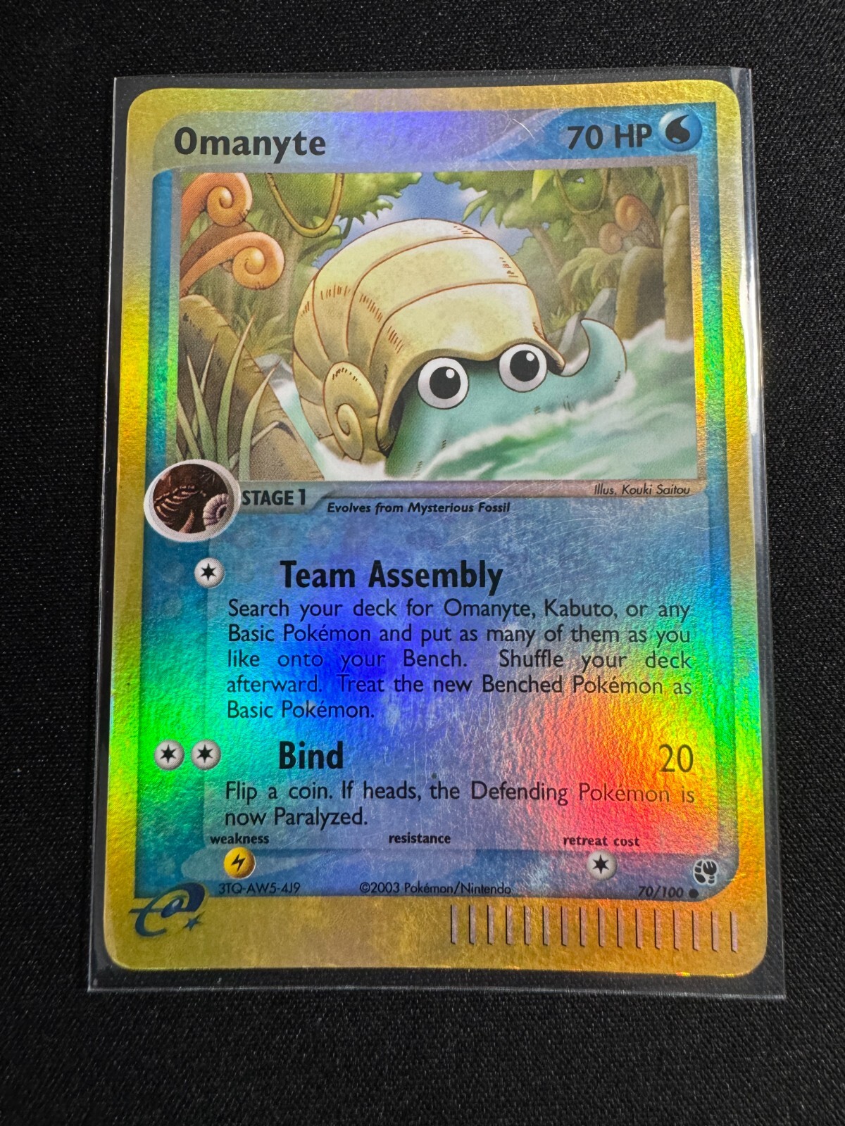 Pokemon TCG Omanyte 70/100 Reverse-Holo Ruby & Sapphire Sandstorm 2003 NM