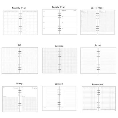 A5/A6/A7 Planner Inserts Diary Refill Schedule Organiser Plan 45Sheet Paper Gift