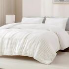 Cozy White Fleece California King Comforter Set with 2 Pillowcases - Msrp $113