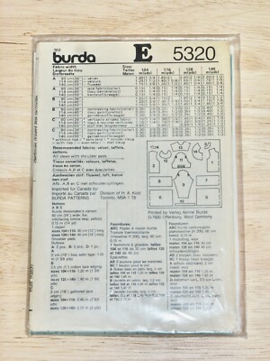 NEW BURDA PATTERN #5320 DROP-WAIST FLOUNCE DRESS GIRLS 4-10 YR(EUR 104-140)  | eBay