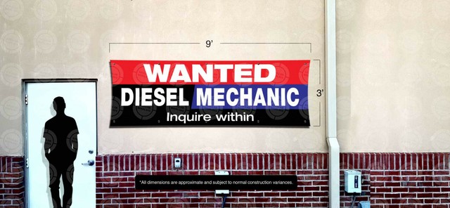 Wanted Diesel Mechanic Banner Hiring Display Technician Sign Employee Job Poster EBay