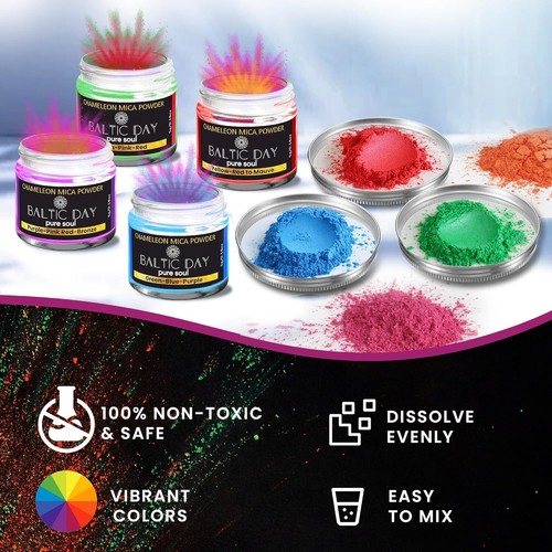 Chamäleon Glimmer Pulver Set - 40 Farben für schimmerndes Harz & Bastelprojekte - Bild 5 von 11