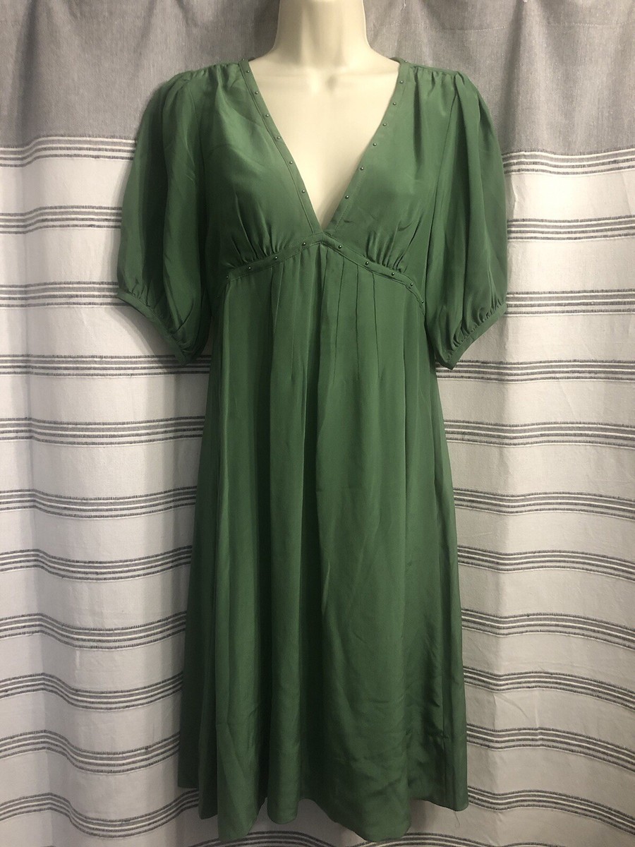 green emerald velvet dress Banana Republic Emerald Green Silk-Blend Shift Dress main image 1
