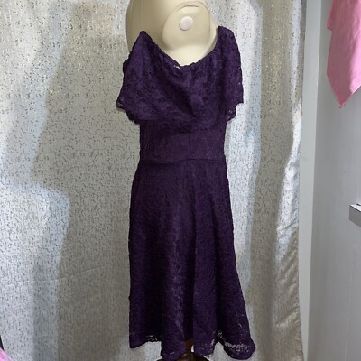 CHARLOTTE RUSSE A-Line Purple Lace Skater Dress, NWT, Size Large | eBay