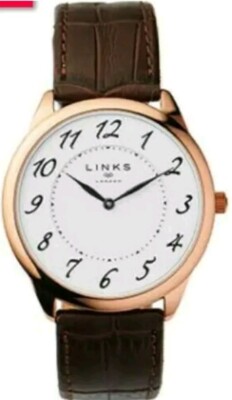 Links Of London Narrative Mens Watch Bnwt Water Resistant Rose Gold Brown  Leathe UK