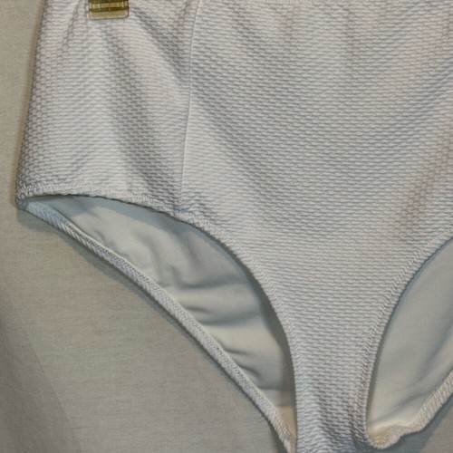 AA-123 Aerie NWT High Waisted Full Coverage White Swim Bikini Bottoms Size XL - Picture 2 of 12