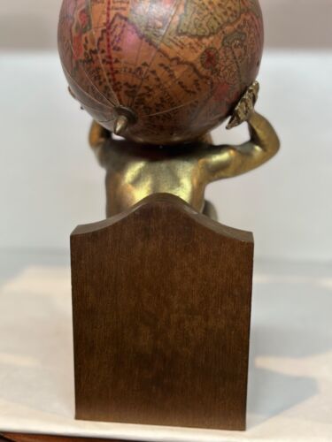 Vintage Antimony Hercules with Globe Handcrafted Figure Bookend from Italy - Picture 8 of 11