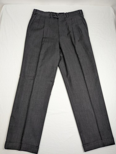 Ermenegildo Zegna Lana Wool Mens Trousers Dress Pants Size 32x28 Gray Flaw