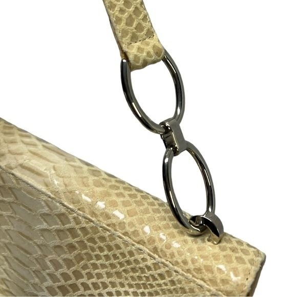 Cream Stuart Weitzman Leather Python Embossed Pri… - image 8