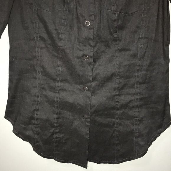 Acne Studios 2008 Barrio Button Up Top Linen Blend Black Size S