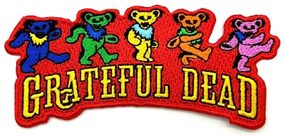 Grateful Dead Dancing Bears Rock Embroidered Iron On Applique Patch 