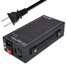 100W 20-Ports Desktop USB Charger Charging Station for Smartphone Tablet Laptop