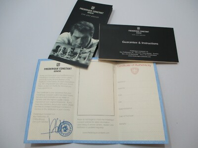 Frederique Constant Watch Instructions & Warranty Book +Authenticity Certificate
