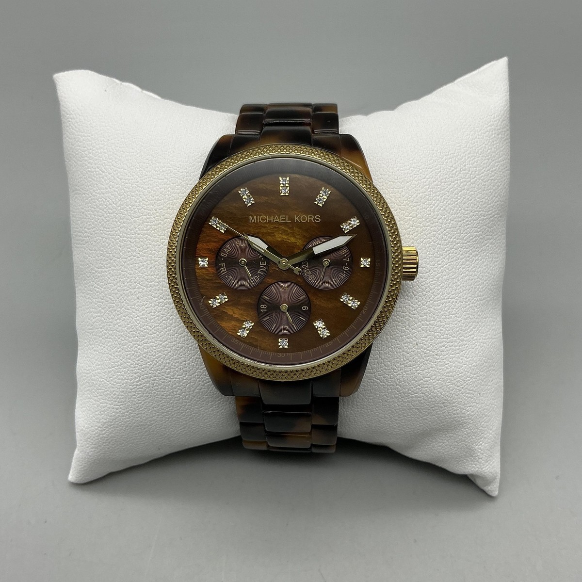 Michael Kors Womens Watch 37mm Faux Tortoise Resin MK5038 New