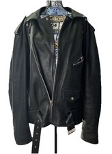 Men's Leather MAS Leather Motorcycle Black Jacket Silver Hardware Size XXL