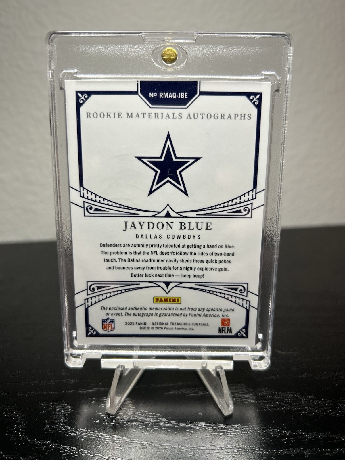 Jaydon Blue 2025 National Treasures Quad Patch RPA /99 Cowboys Rookie Auto view 2