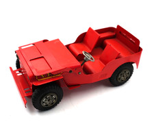 MARX Willys Jeep Pressed-Steel w/Folding Windshield Frame  Opening Hood; ca 50s