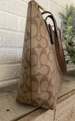 Coach Zip Top Tote in Signature Canvas - Im/Khaki Sedona (4455