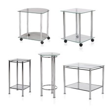 Beistelltisch Nachttisch Glastisch Couchtisch Ablage mit und ohne Rollen