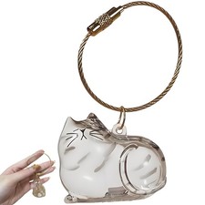 Cat Fur Memorial Keychain Keepsake Capsule Hair Storage Pendant for Pet Remem...