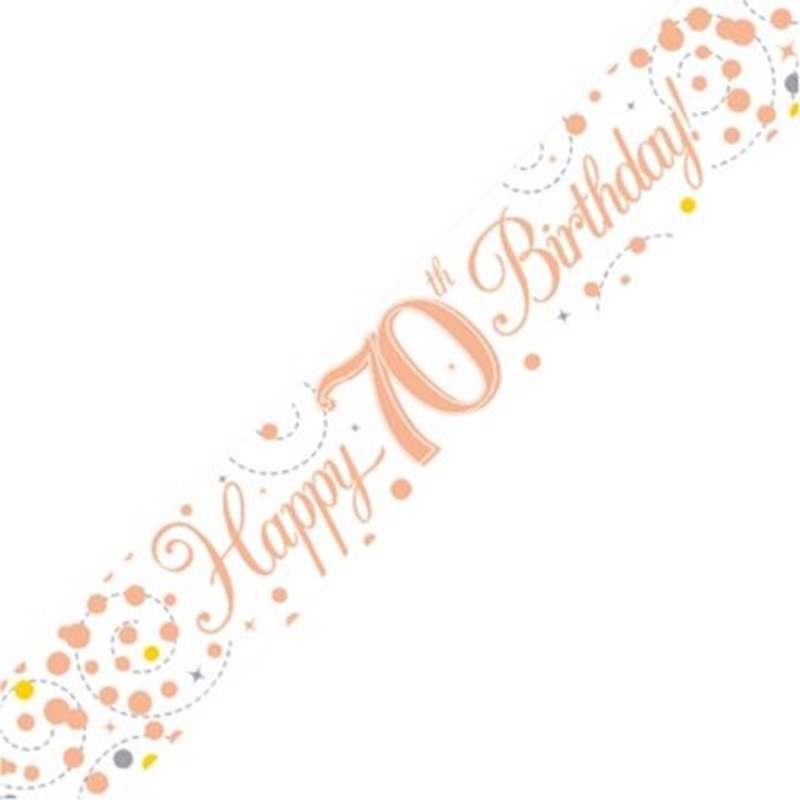 Happy 70th Birthday Banner Holographic Foil Party Decorations Age 70 Today 2.7m