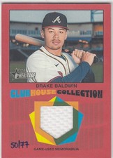 2026 Topps Heritage Clubhouse Collection Jersey Relic Drake Baldwin RED /77 ZK