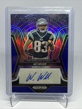 2025 Panini Prizm Black Prizmatrix Signatures Blue Wes Welker #/49