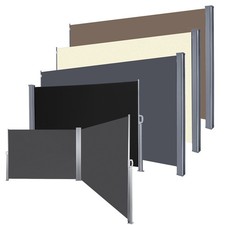 Seitenmarkise Ausziehbar Doppel Garten Rollo Sonnenschutz Sichtschutz 300/600cm