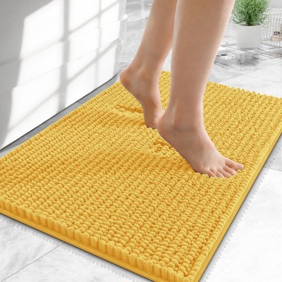 OLANLY Thick Small Bathroom Rugs 24x16, Extra Soft 24'' X 16'', Yellow