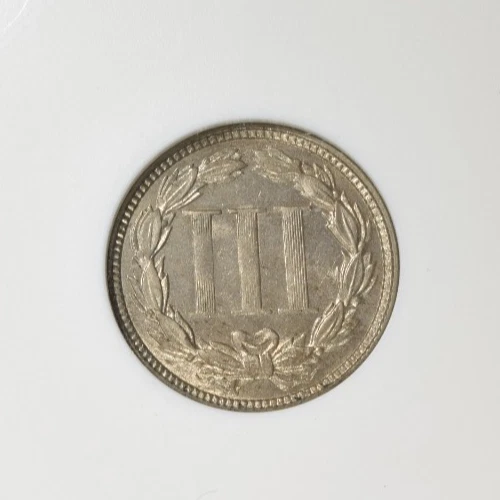 1865 THREE CENT NICKEL ~ RARE "GENERATION 2" ANACS SLAB! ANACS MS62! - Image 4 of 4