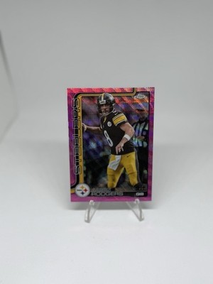 AARON RODGERS 2025 TOPPS CHROME PINK REFRACTOR /250 STEELERS