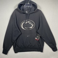 Nike Penn State Nittany Lions Club Logo Embroidered Black Large Hoodie NEW NWT