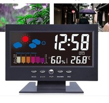 LED Digital Alarm Clock Snooze Calendar Thermometer Hygrometer Weather Display