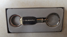 Silver Tone Subaru Genuine Double Ended Keychain Ring NIB