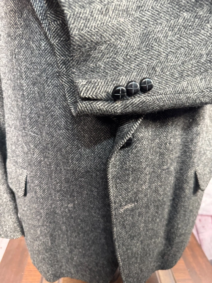 ARNOLD PALMER Hombres Gris ESPIGA TWEED Lana Abrigo Deportivo Blazer Chaqueta TALLA 46L Foto 4 de 4