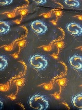 3 Metres Cosmos Galaxy “Dragons Dance” Printed Cotton Fabric.