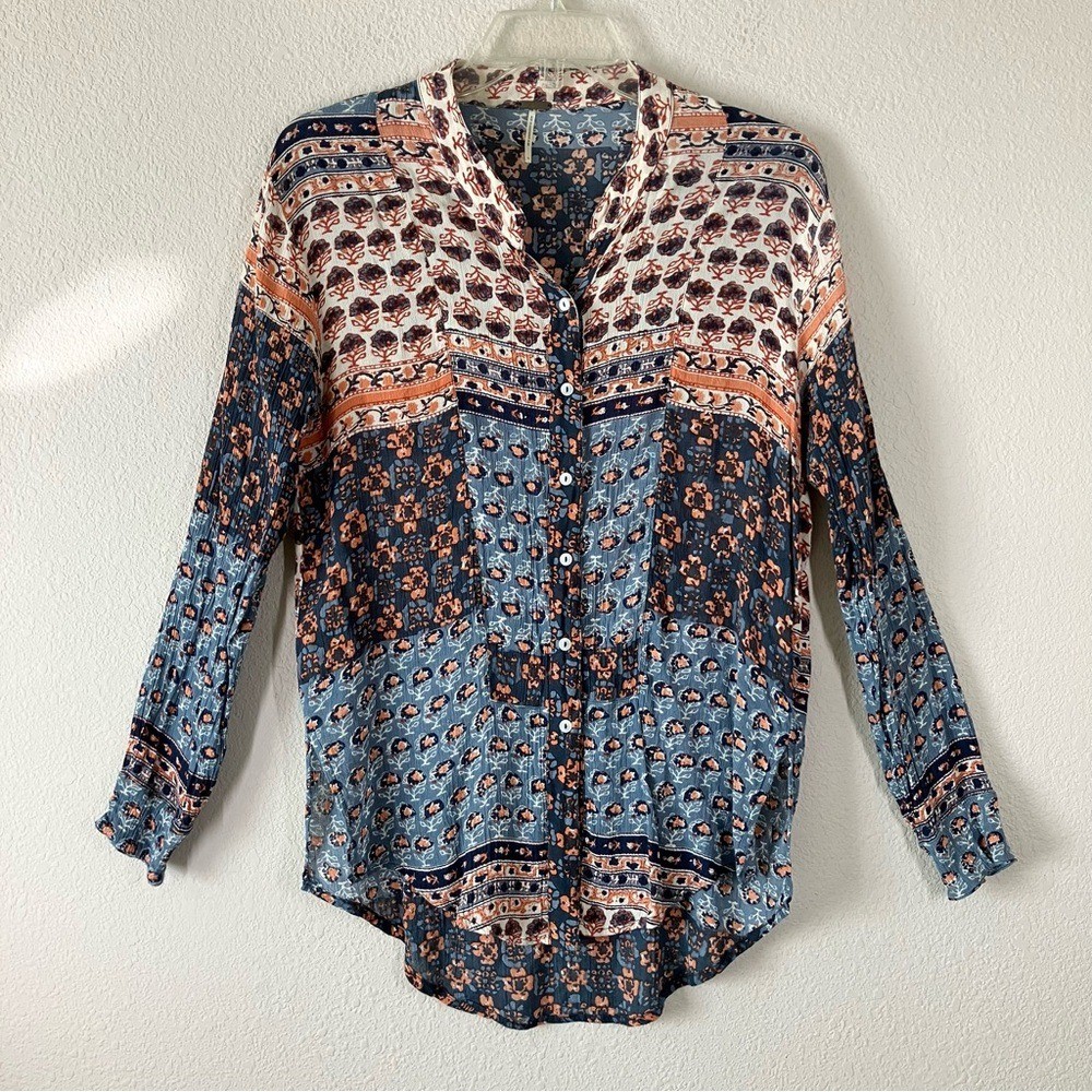 FREE PEOPLE FP ONE Samba Patchwork Button Up Shir… - image 10