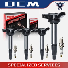 4 For 2009-2017 Corolla Prius 1.8L 2.4l Spark Plugs+Ignition Coil Pack UF596 OEM