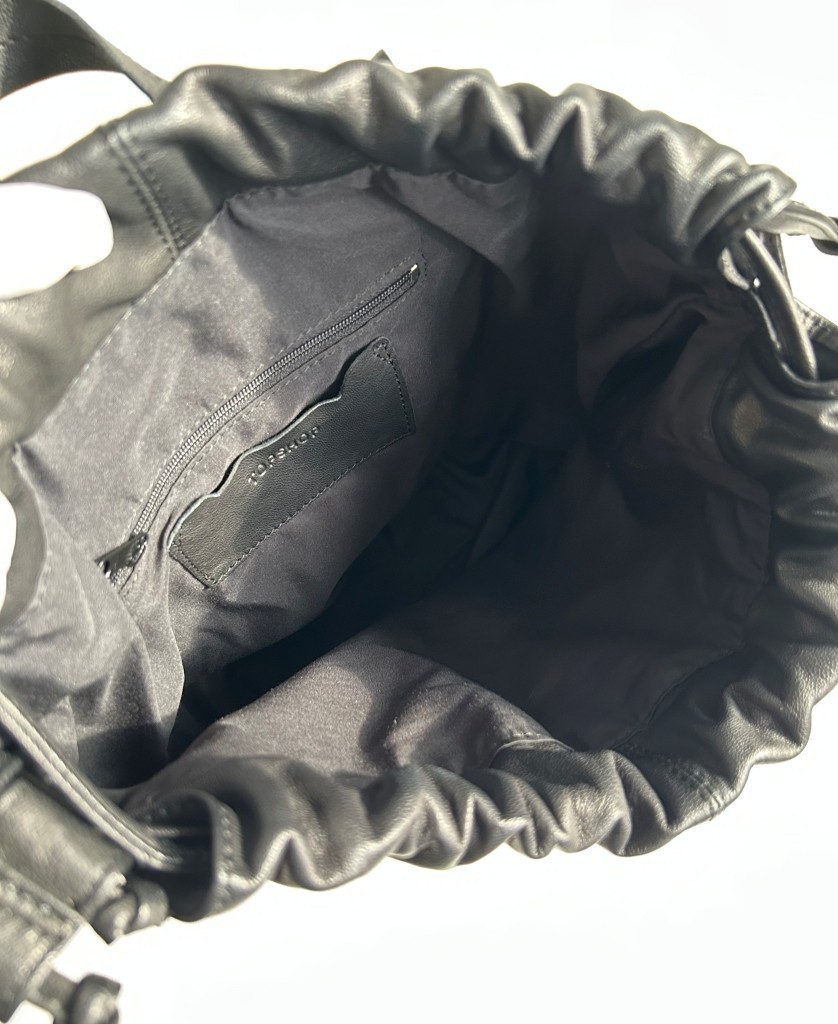 Topshop Leather Drawstring Backpack - image 4