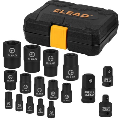 17-Piece Inverted E-Torx Socket Set - Impact Chrome Vanadium Steel Star Femal...