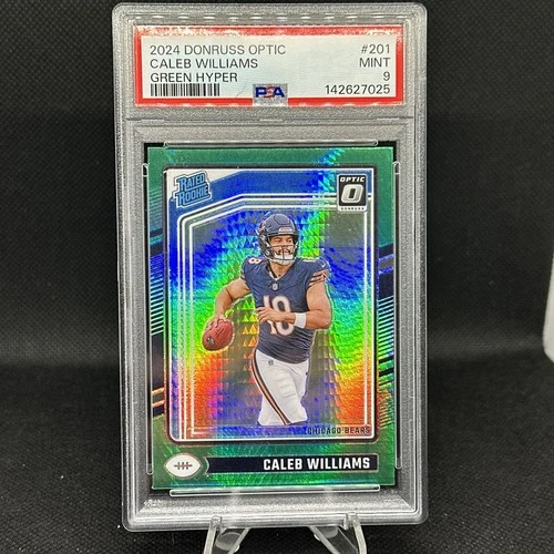 2024 Donruss Optic CALEB WILLIAMS #201🔥GREEN HYPER PRIZM RATED ROOKIE🔥PSA 9🔥