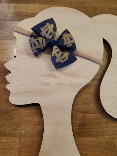 Notre Dame Headband Baby Headband Nylon Headband Notre Dame Bow - Picture 1 of 1