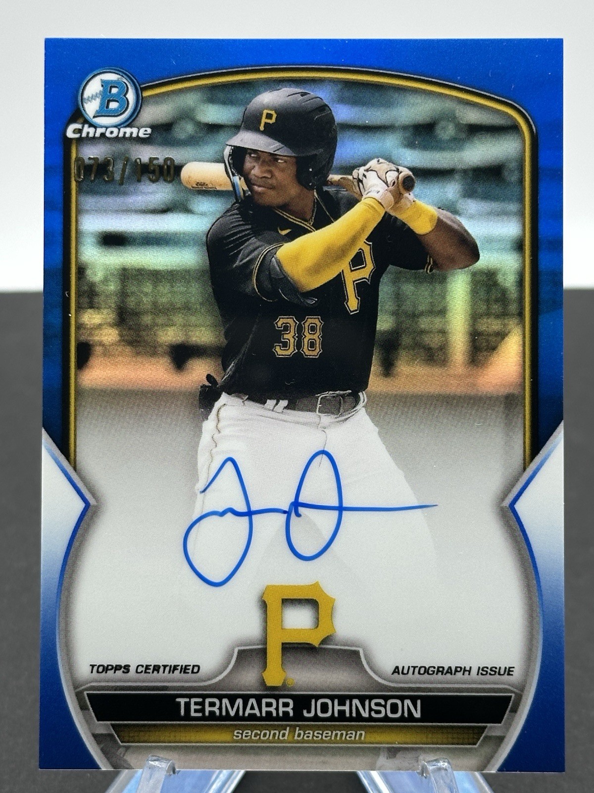 2023 Bowman Chrome Termarr Johnson Blue Refractor Autograph /150 #CPA-TJ