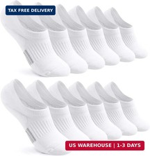 No Show Socks Womens Cushioned Low Cut Invisible Ankle Socks 6 Pairs Cotton Thic