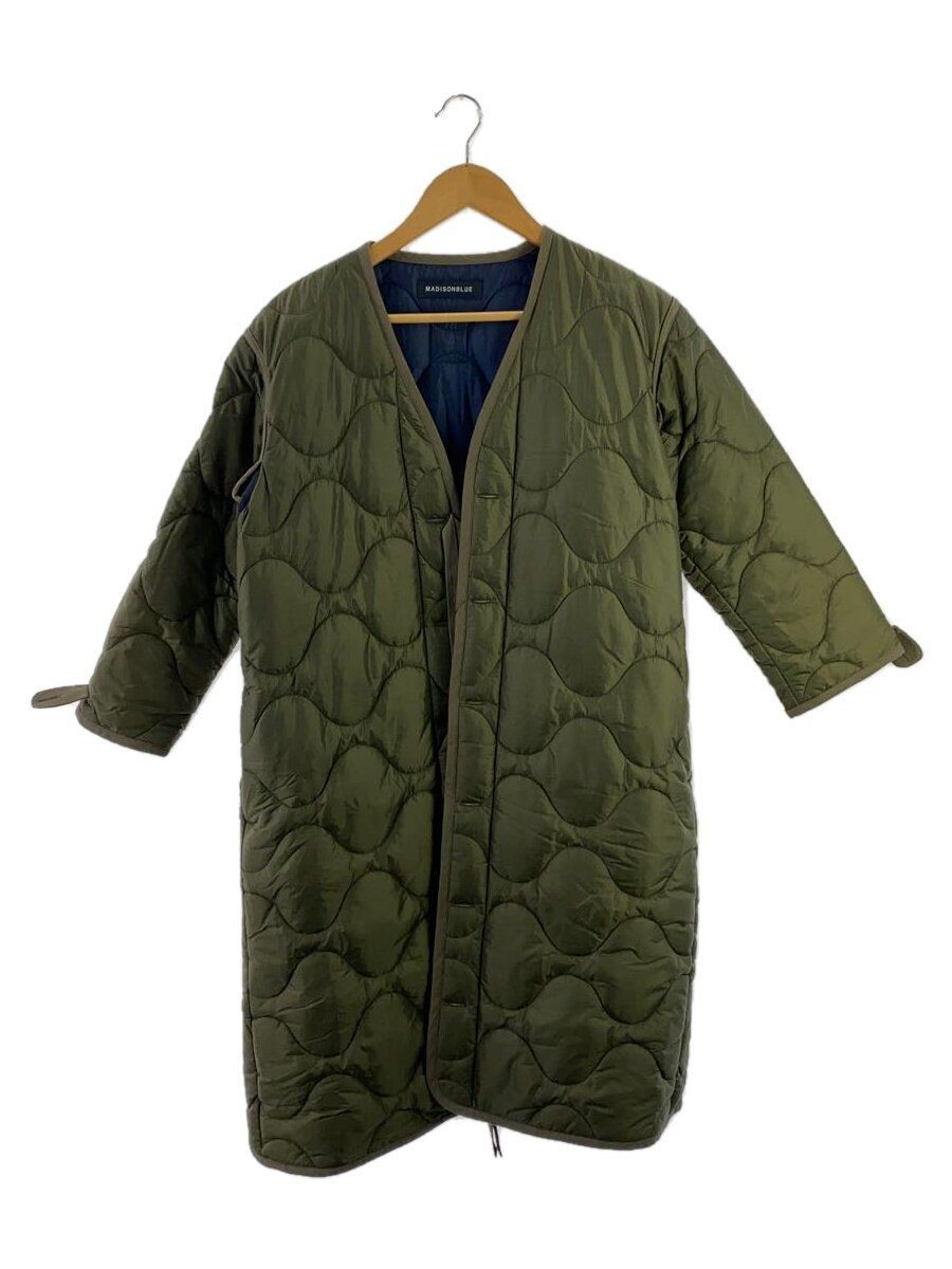 ALTRA MADISONBLUE altro cappotto XS nylon kaki tinta unita MB184 2029 fodera trapuntata