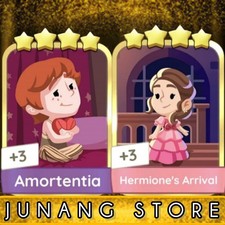 COMBO- AMORTENTIA  HERMIONE'S ARRIVAL MONO POLY GO STICKER 4 GOLDEN BLITZ EVENT