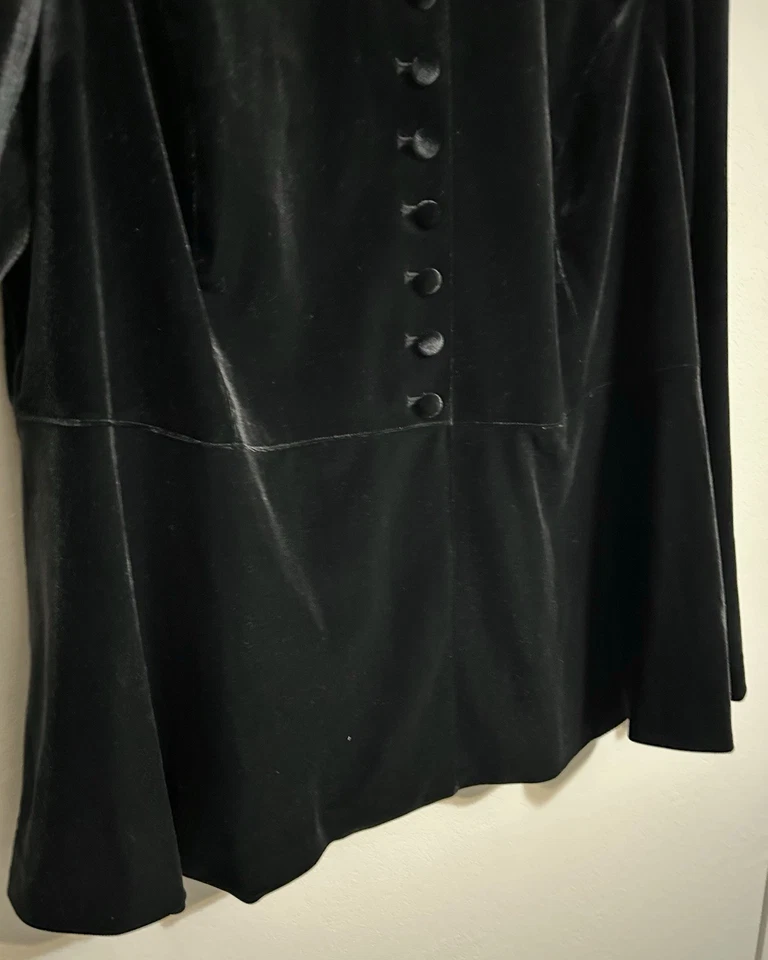 Lane Bryant Black Velvet Jacket Sz 18 Mock Neck Tunic NWT - Image 4 of 4