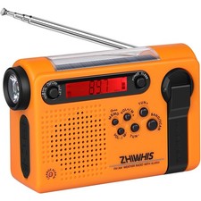 Emergency Radio with Alerts, NOAA Weather/AM/FM Portable Hand Crank Solar Rad...