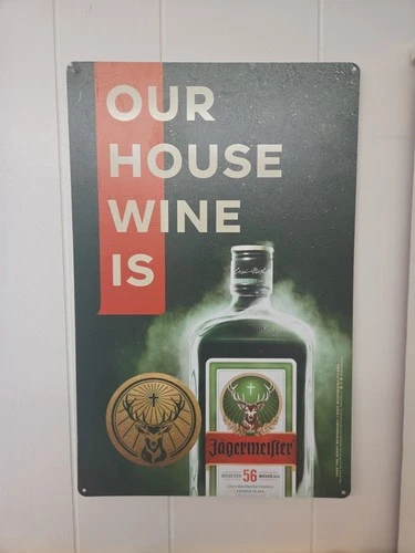 VINTAGE JAGERMEISTER TIN SIGN.