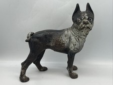 MTB- Vintage Cast Iron Antique Bulldog Terrier Figurine •10” Long, 9” Tall.